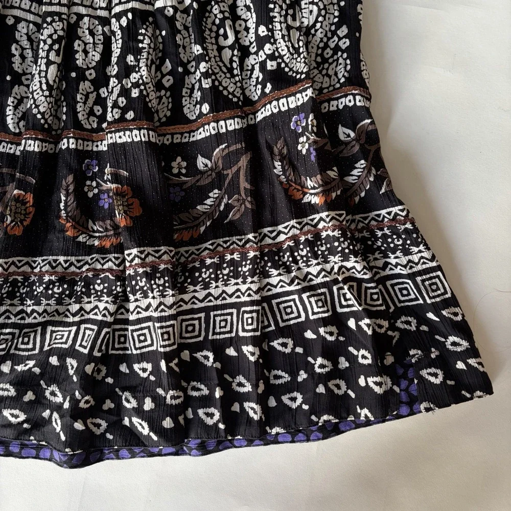 VTG Carole Little x Saint Tropez West Women Skirt 8 Whimsigoth Witchy Broomstick